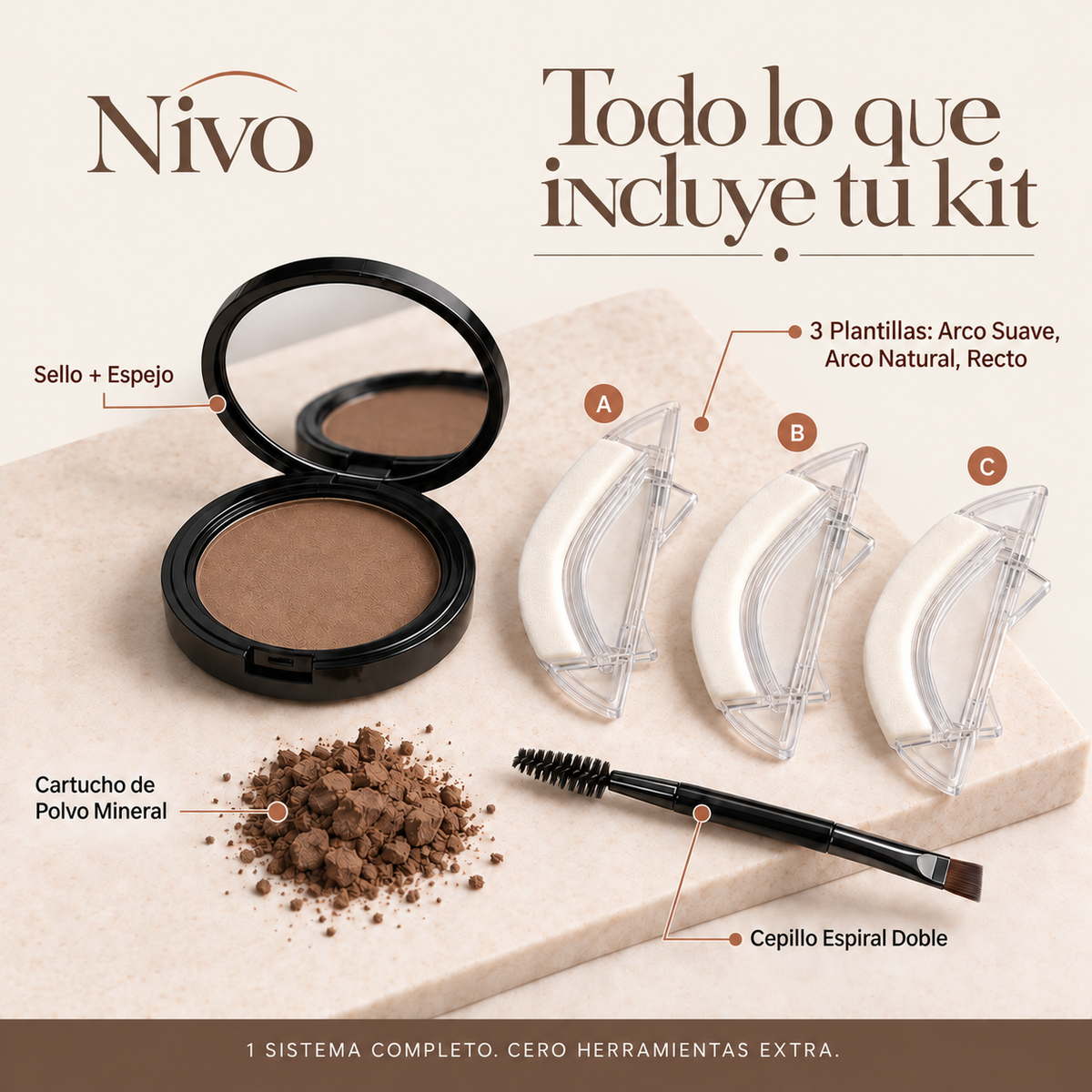 Nivo Duo — Kit Sello de Cejas Simétricas